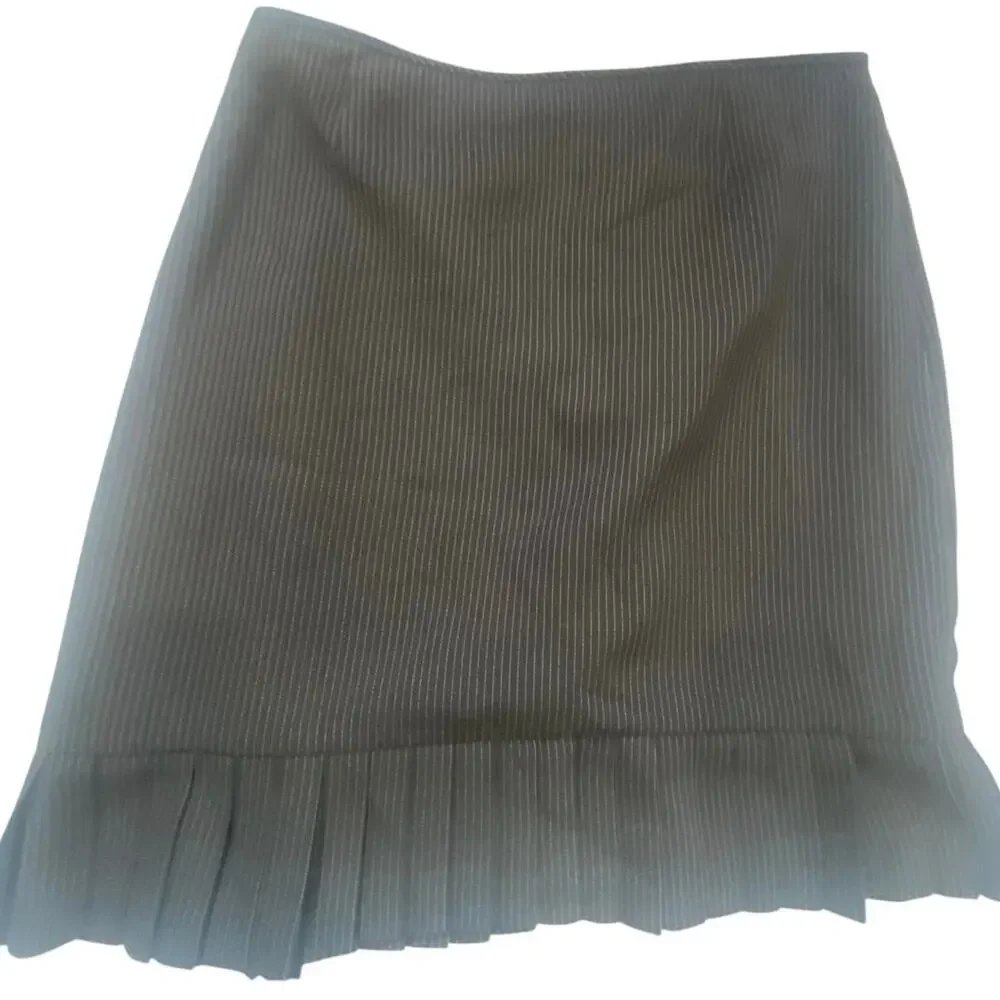 Tahari Arthur S Levine Skirt Womens 16 Black White Pinstripe Career Work